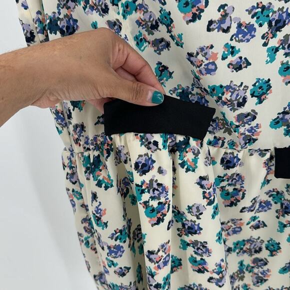 BCBGeneration Atlantis Multi shift dress cap purple floral Sleeve size S - Picture 7 of 12